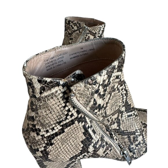 STEVE MADDEN Checkmate Side Zip Snake Print Ankle Boots Sz 7 - Picture 7 of 8